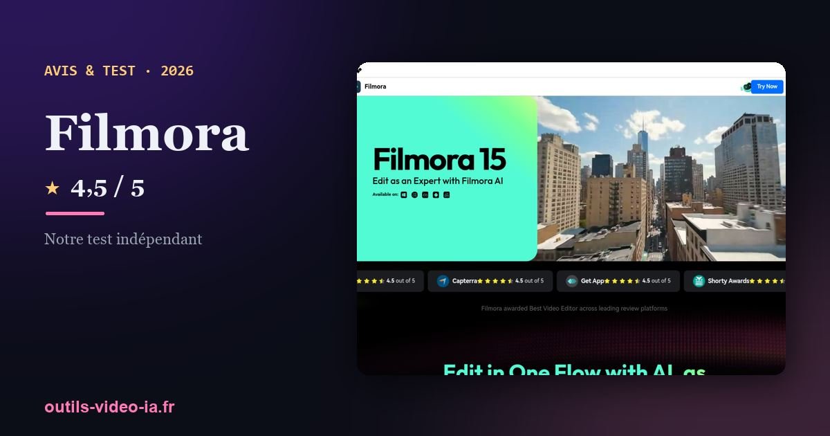 Filmora — aperçu du site officiel