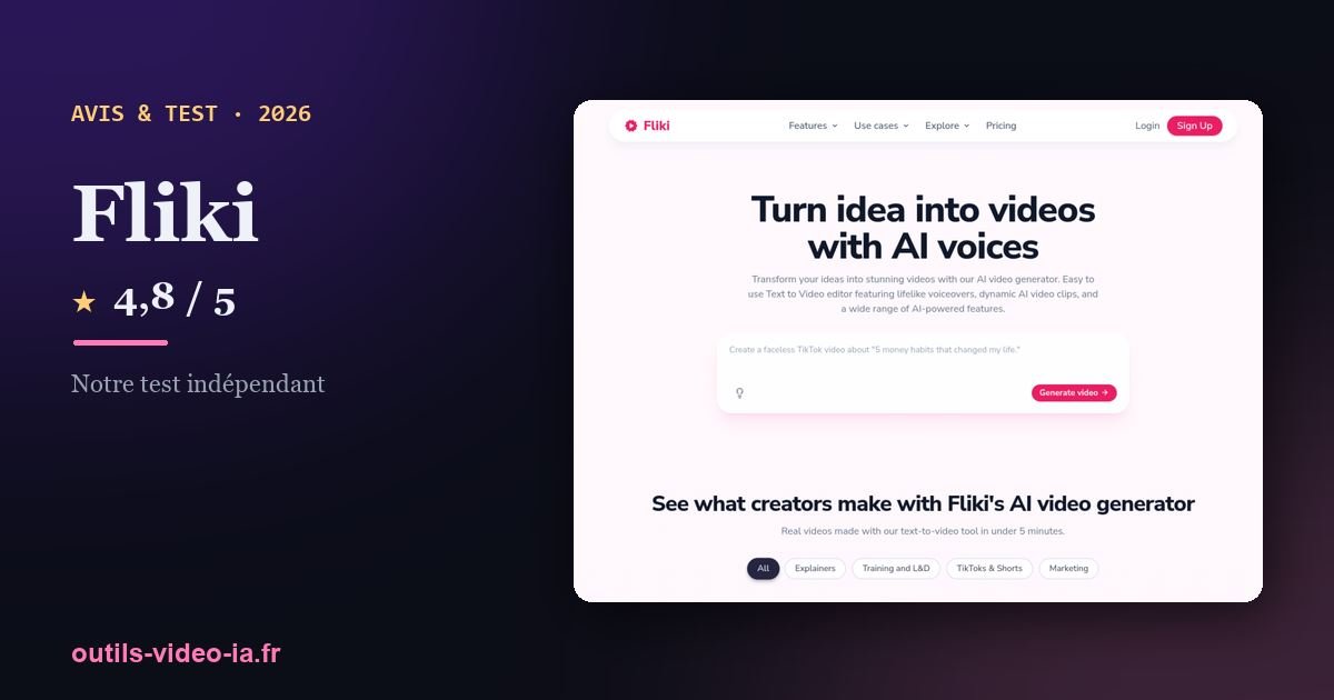 Fliki — aperçu du site officiel
