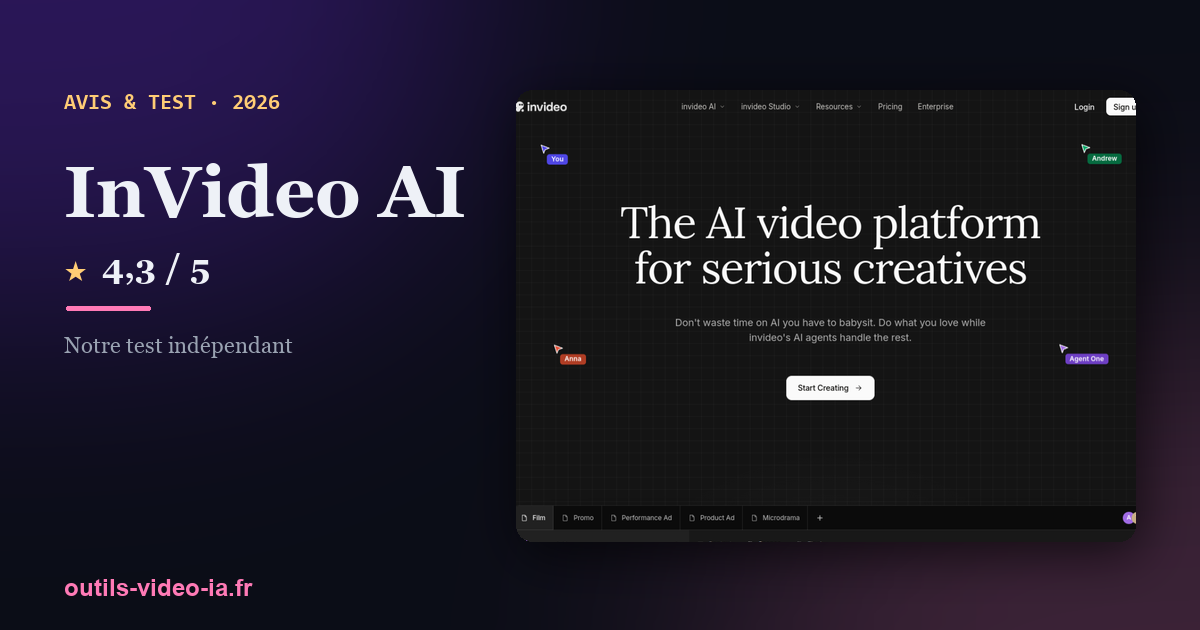 InVideo AI — aperçu du site officiel