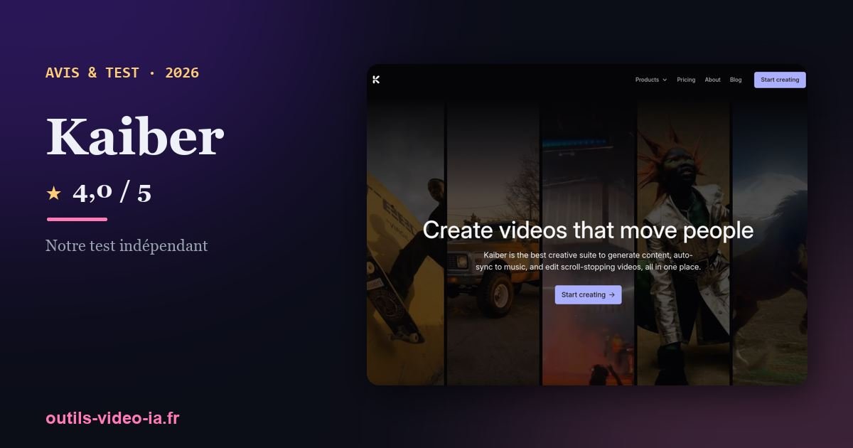 Kaiber — aperçu du site officiel