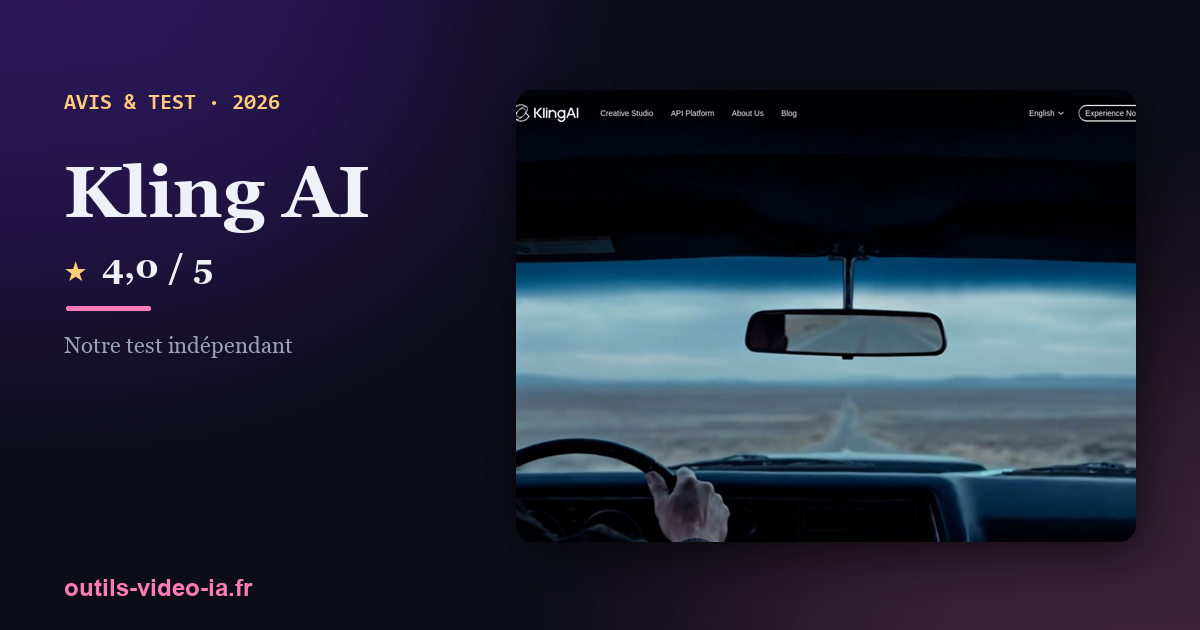 Kling AI — aperçu du site officiel