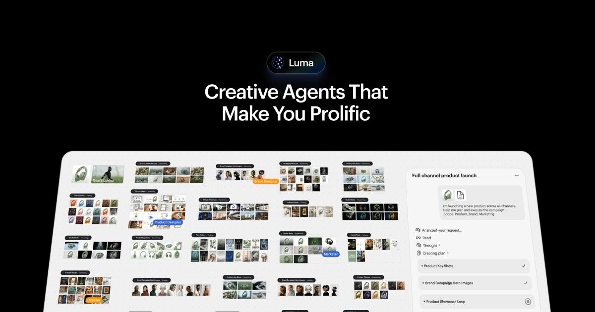 Page d'accueil officielle de Luma AI — Dream Machine, modèle vidéo Ray3