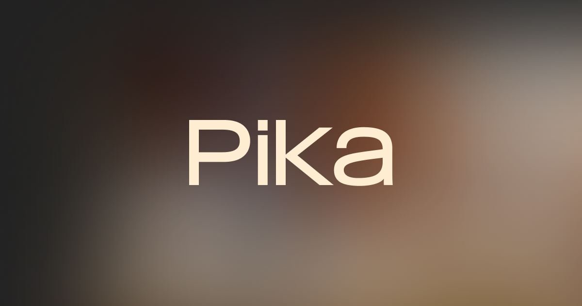 Page d'accueil officielle de Pika — génération vidéo IA créative