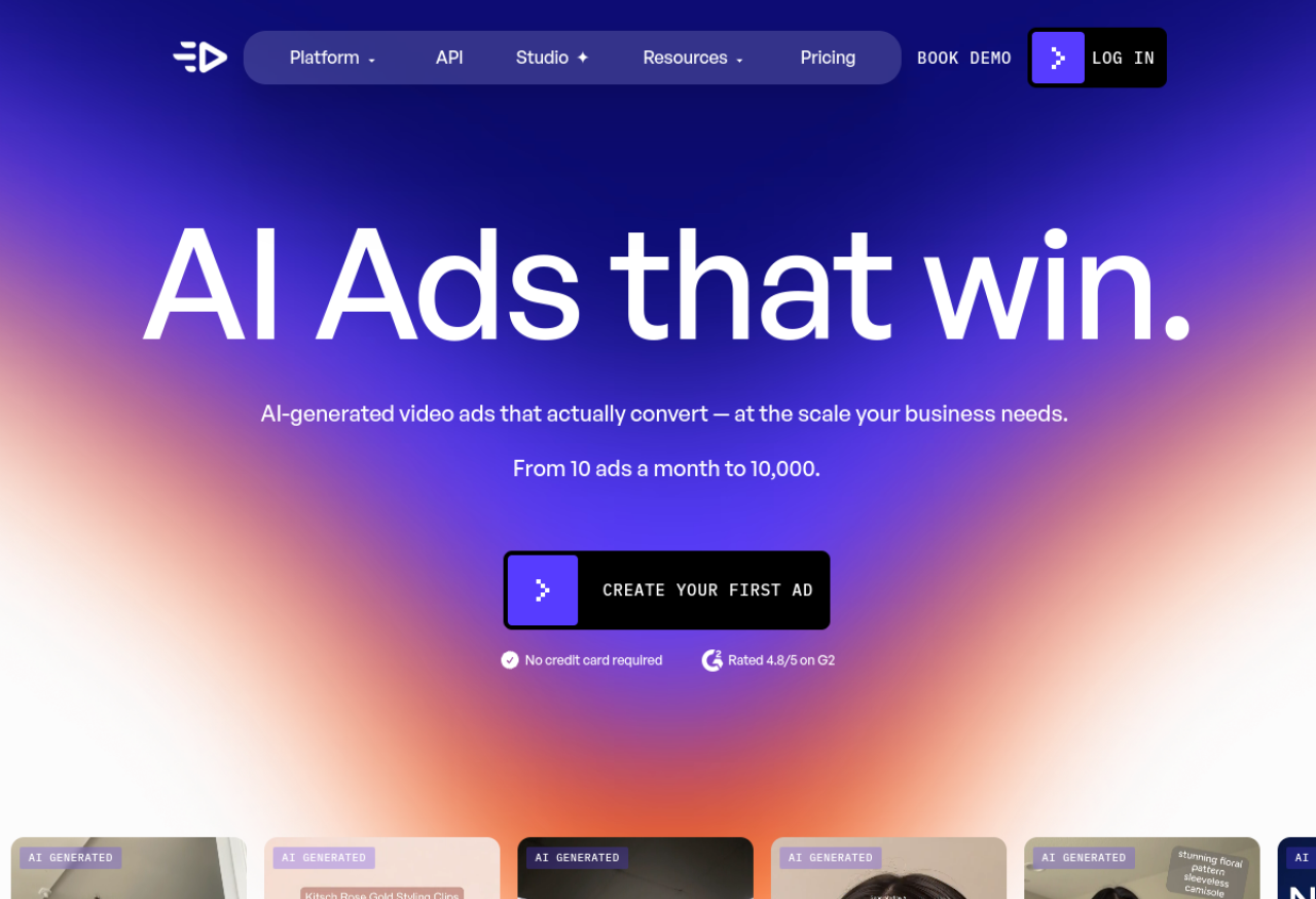 Creatify, pubs UGC depuis une URL produit