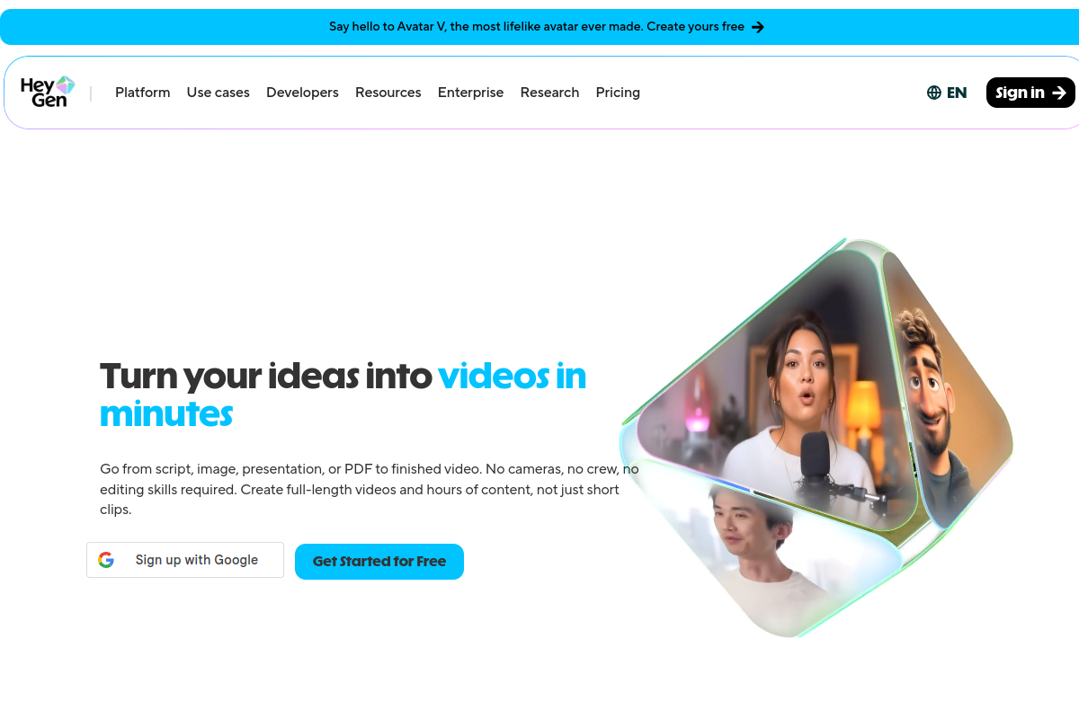 HeyGen, avatars IA photoréalistes
